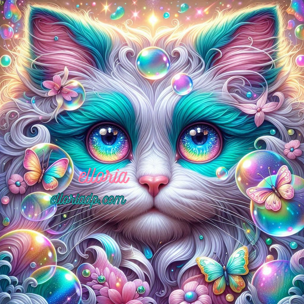 đ± Diamond Painting â FĂ©lin Arc-en-Ciel et Papillons Magiques