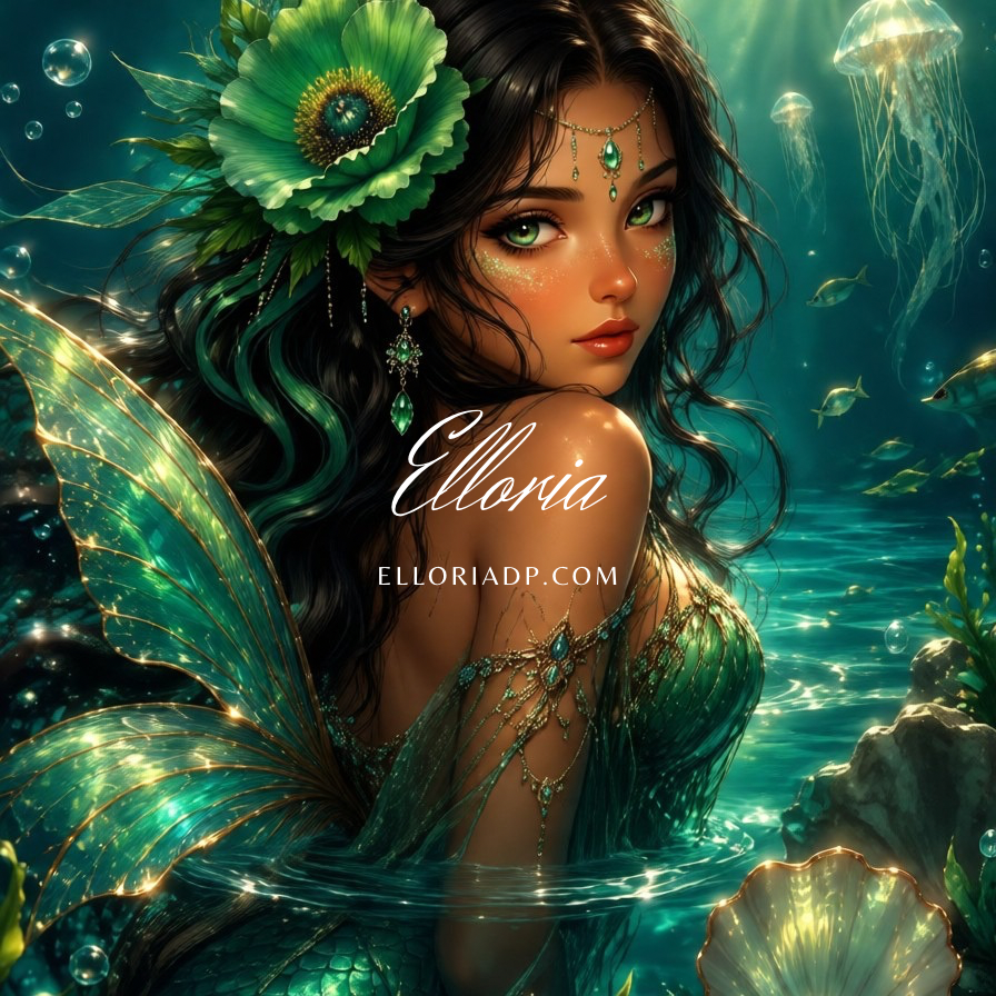Sirène de l’Émeraude Enchantée – Diamond Painting Sirène Fantasy | Elloria