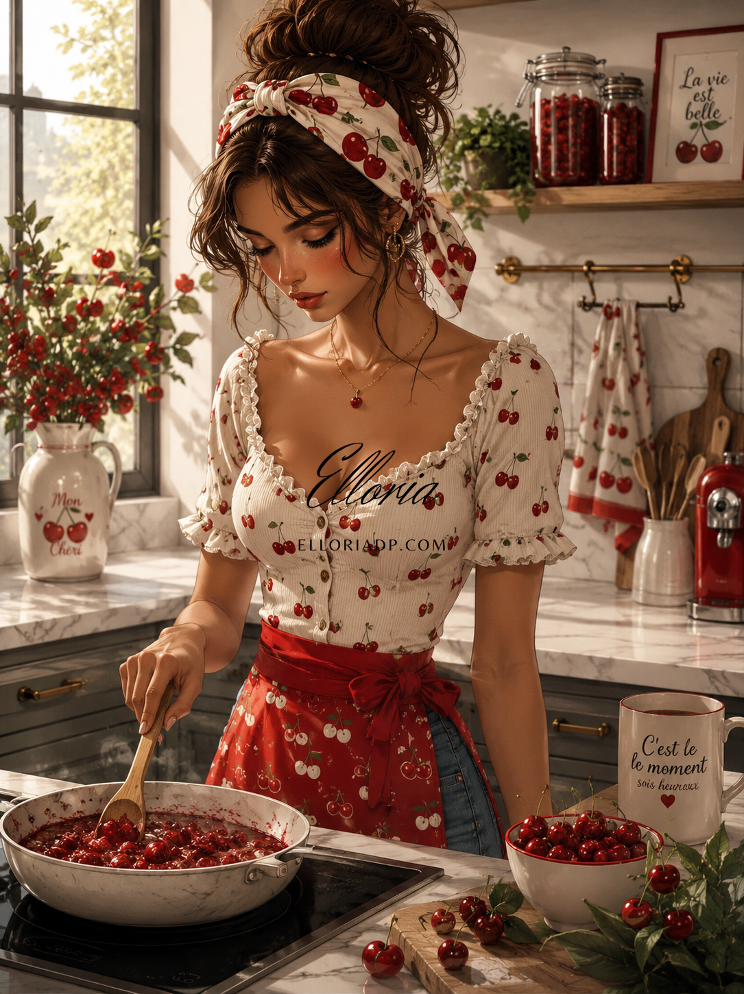 Cerises d’été | Diamond Painting cuisine vintage et gourmande Elloria