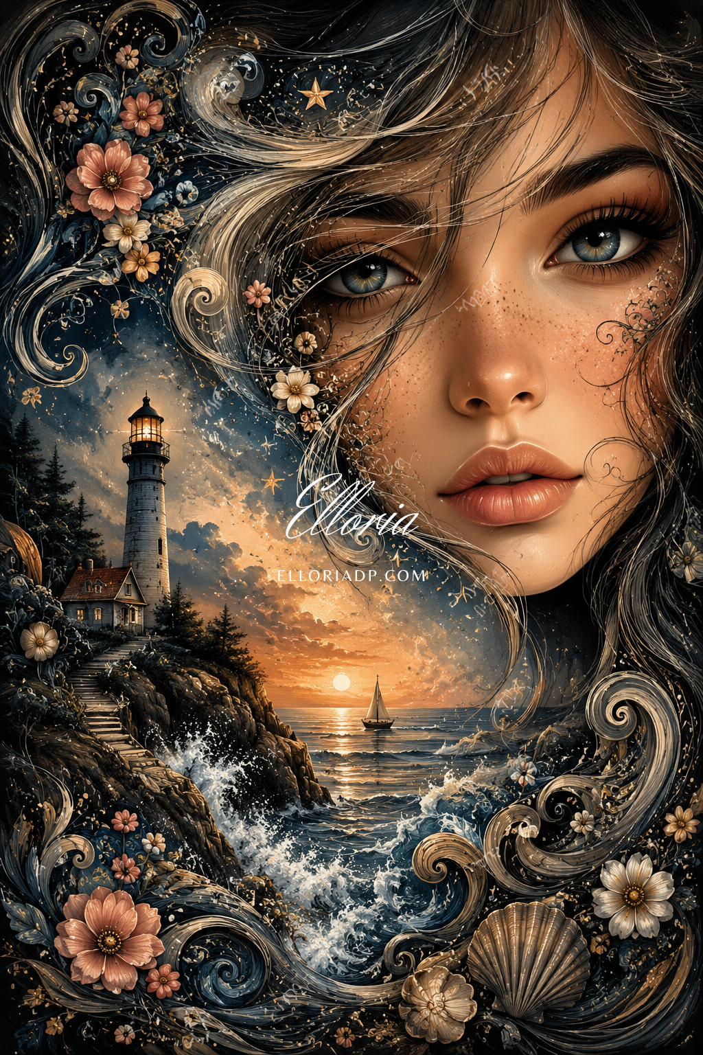 La Gardienne du Phare des Songes – Diamond Painting Bord de Mer Féerique | Elloria