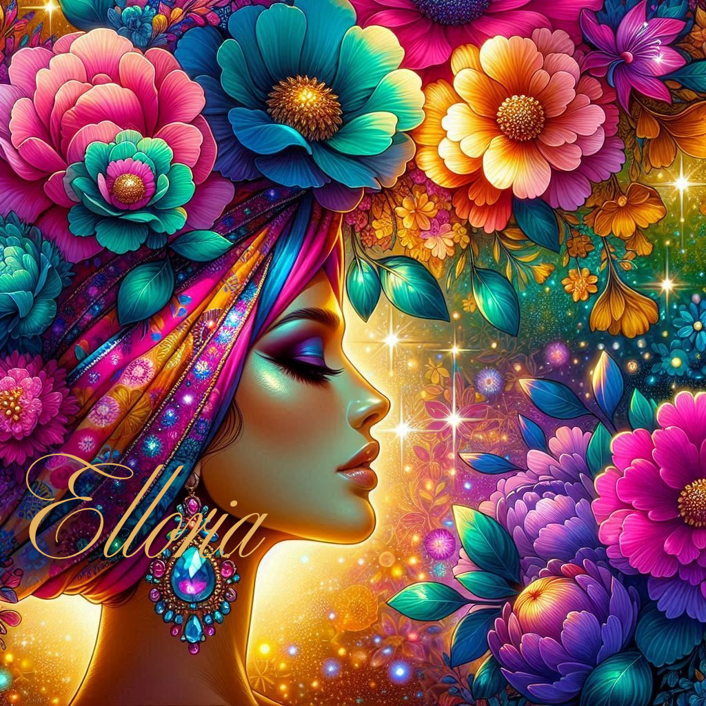 Diamond Painting – Portrait féerique « Samira, la reine des fleurs » 🌸💫