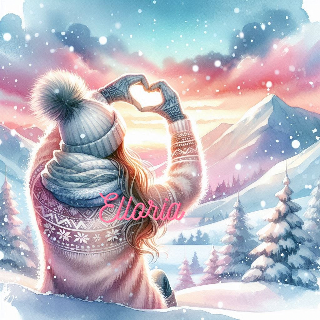 Diamond Painting – Liora, étreinte au coucher de soleil d’hiver 💙❄️