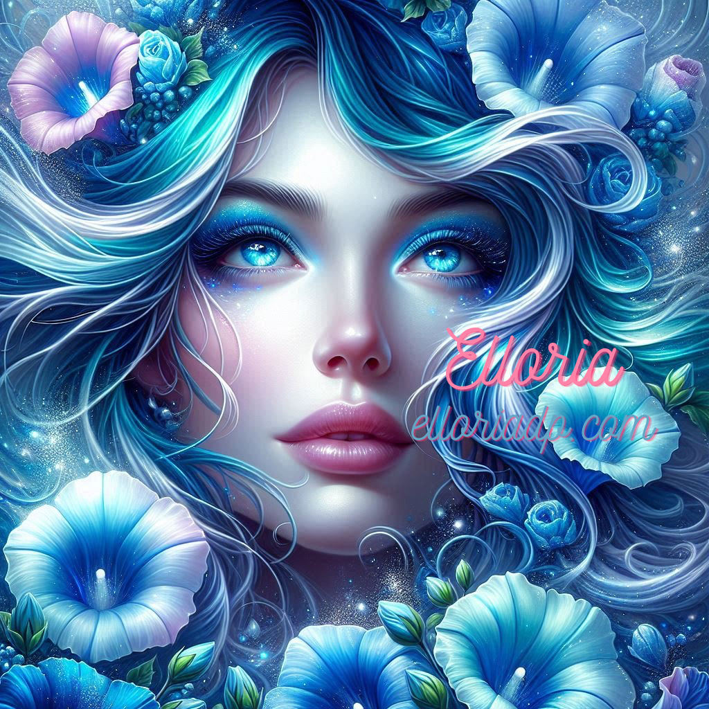 ✨ Diamond Painting – Naïa, la dame des fleurs bleues ✨