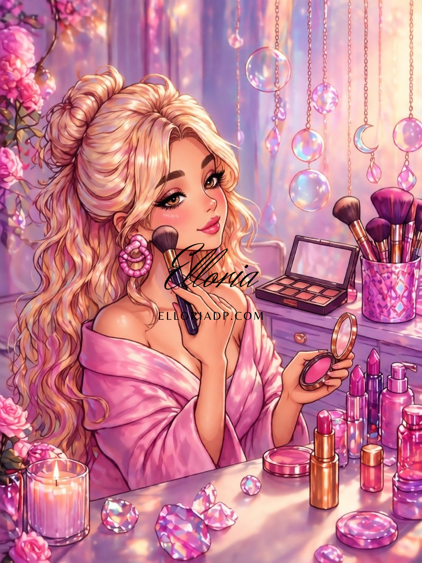 Diamond Painting Femme Glamour Rose – Élégance & Univers Beauté | Collection Premium Elloria