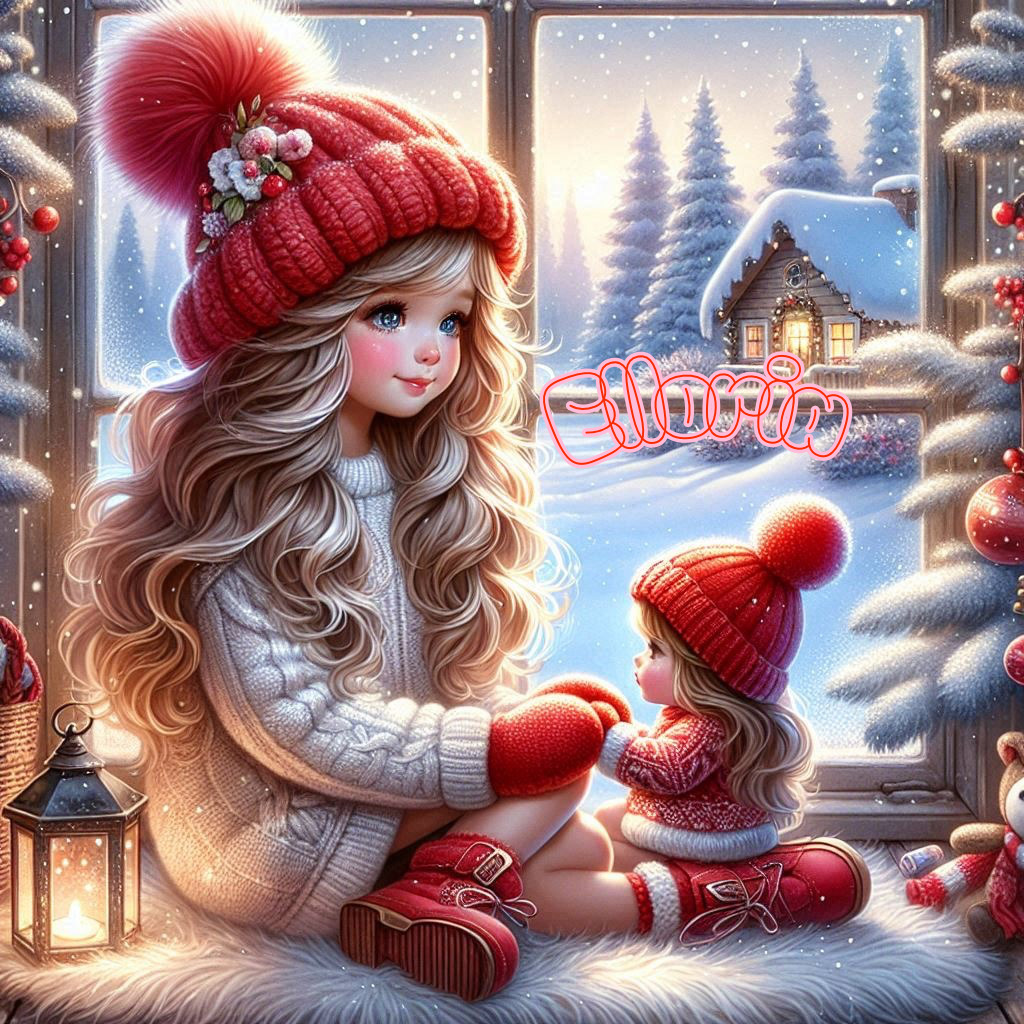 ❄️🎀 Diamond Painting | Maya & la Petite Poupée d’Hiver | Collection Elloria