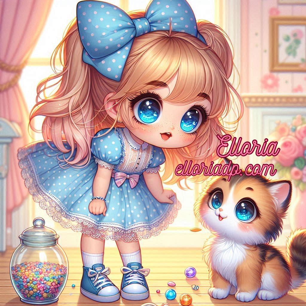 ✨ Diamond Painting – Lila et son chaton gourmand ✨