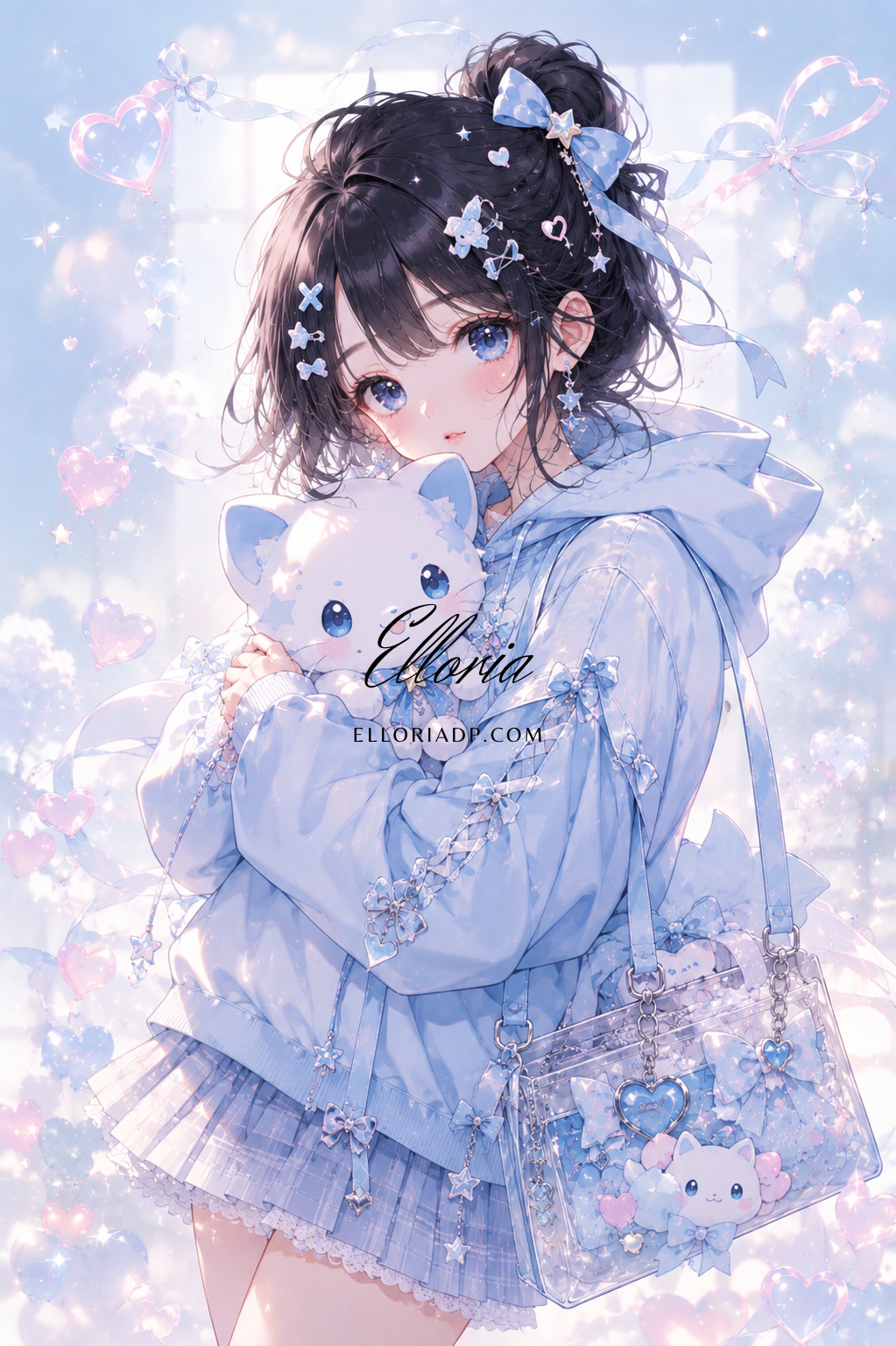 Douceur Céleste – Diamond Painting Kawaii Bleu Pastel | Elloria