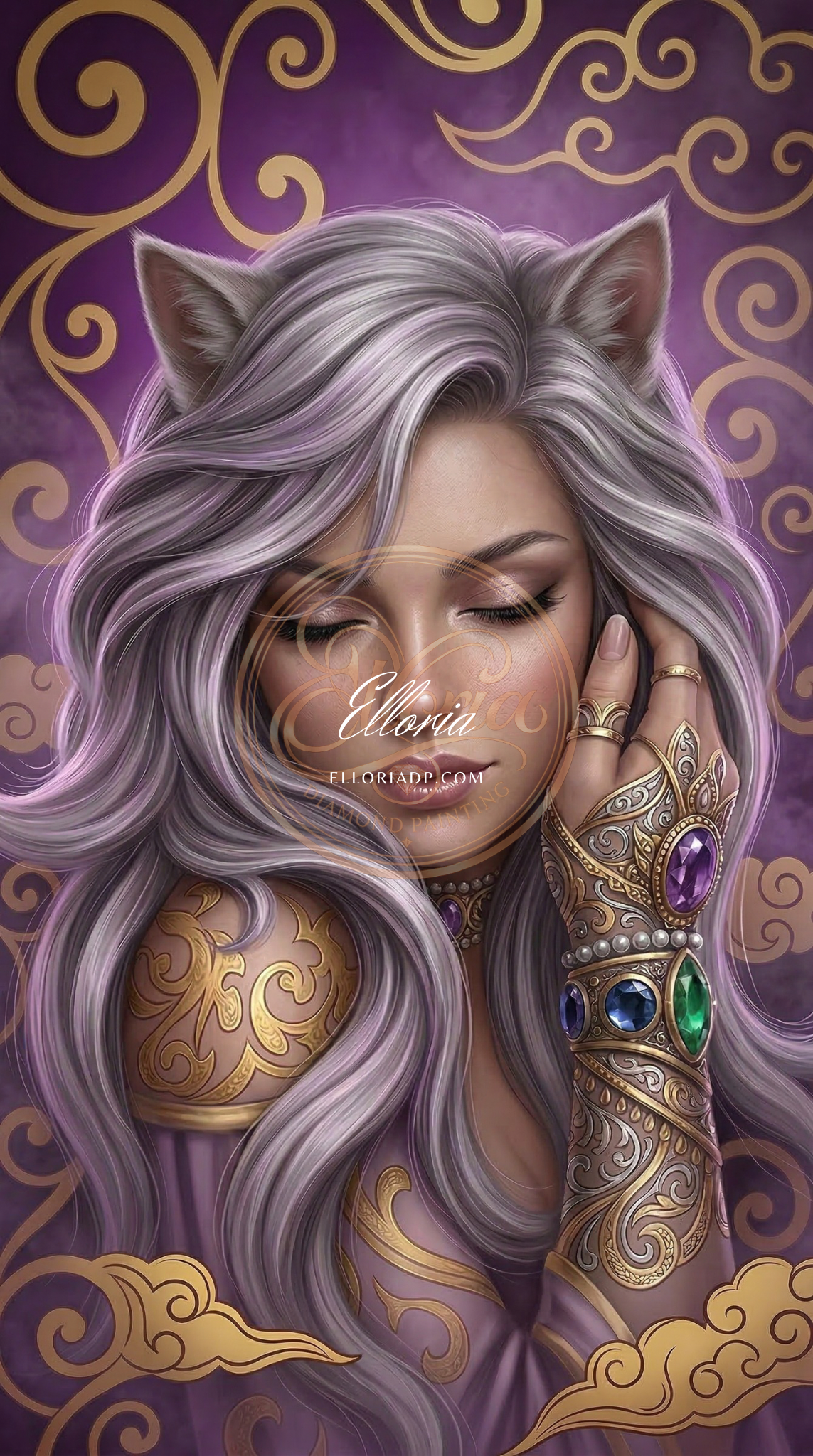 Diamond Painting Femme Féline Mystique – Gardienne des Rêves | Elloria