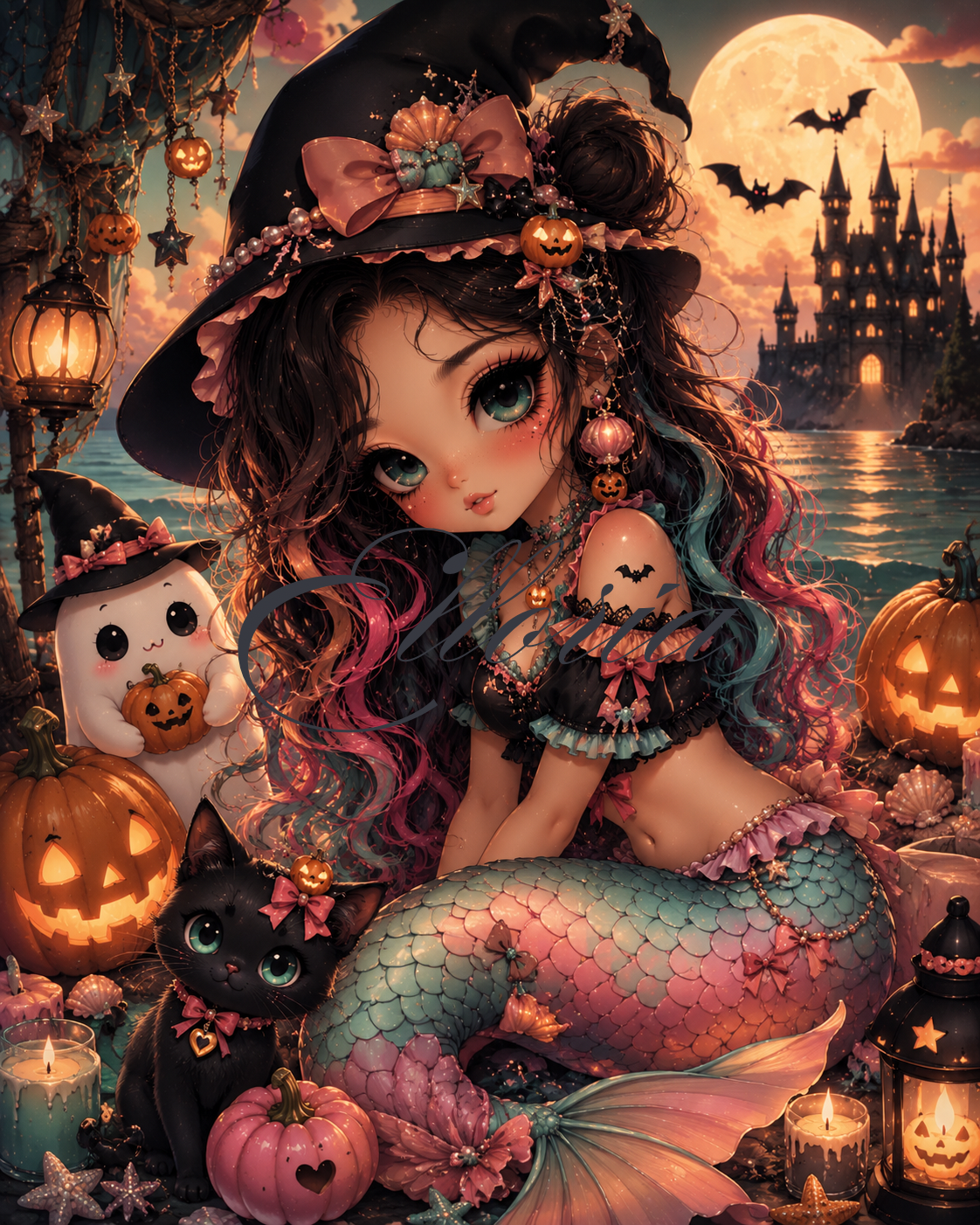 Diamond Painting Marée d’Octobre – Sirène Halloween | Elloria