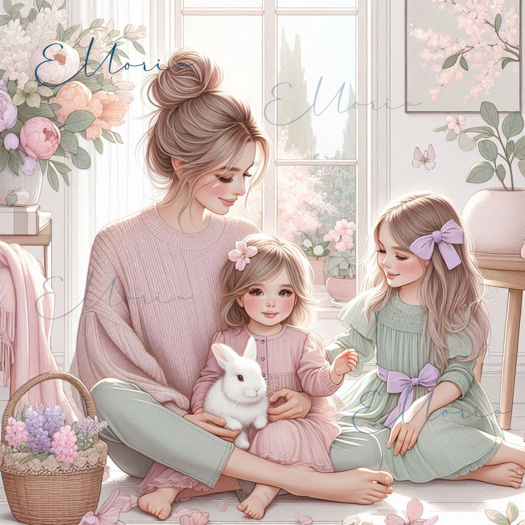 👩👧👧 Kit Diamond Painting Elloria – “Mélodie printanière”