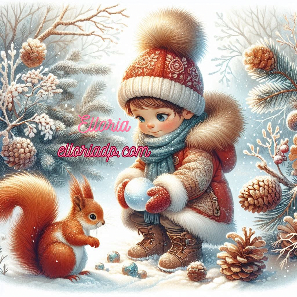 đŒïž Diamond Painting â Petit Arthur et lâĂ©cureuil dâhiver