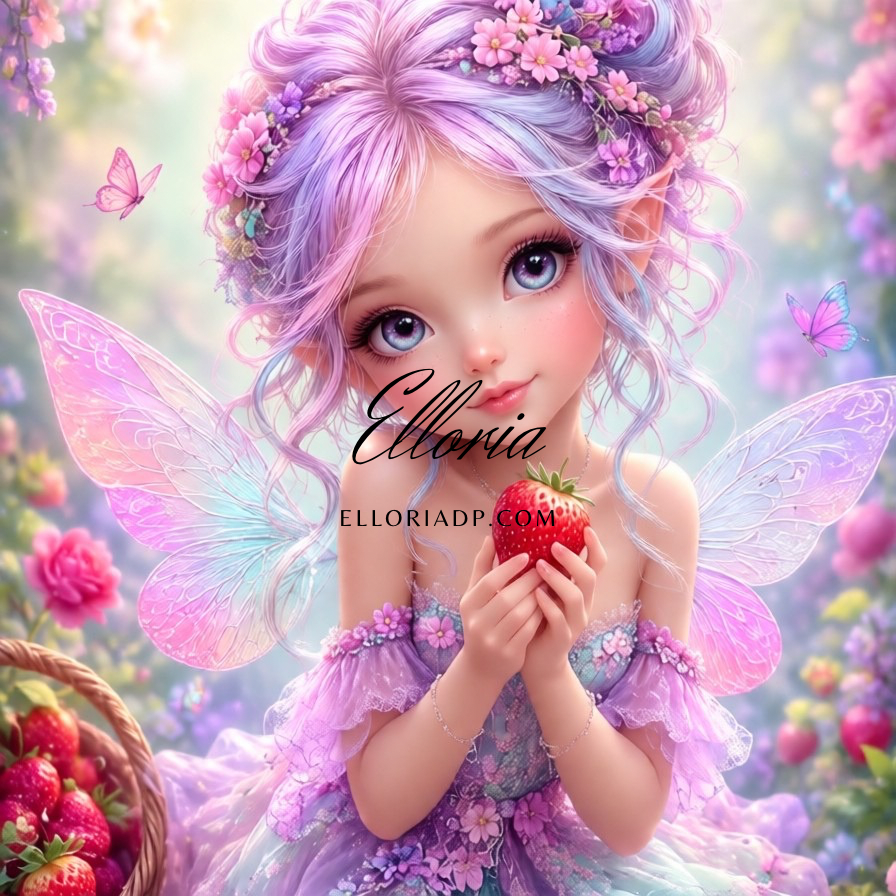 Nia la Fée des Fraises Enchantées 🍓🧚♀️✨Diamond painting Elloria