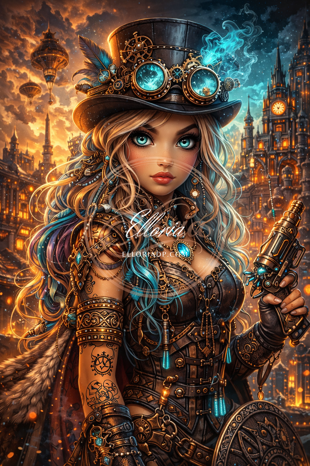 ⚙️ Exploratrice Steampunk
Elloria Diamond Painting