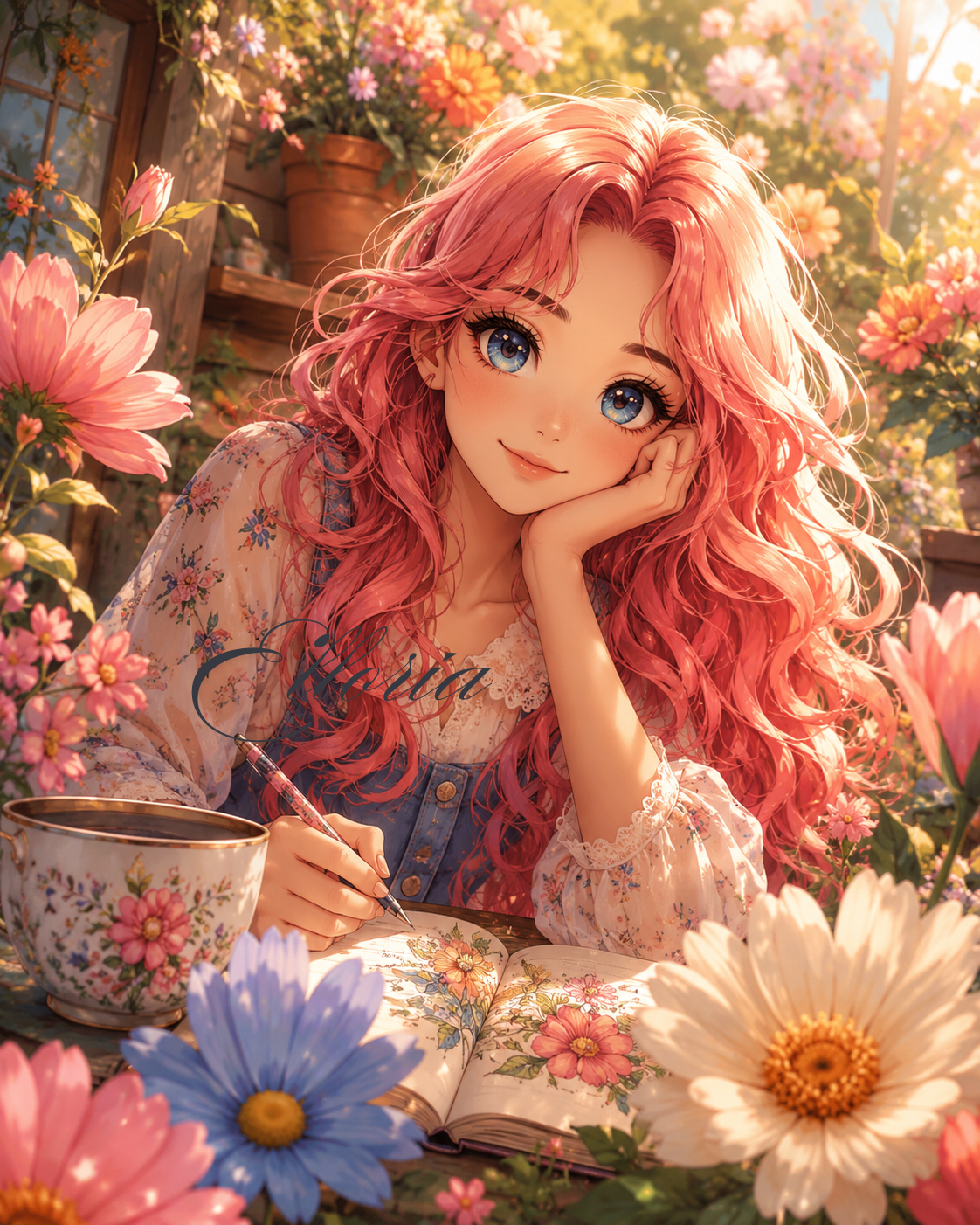 Diamond Painting Le Jardin des Rêves | Jeune Femme Fleurie | Elloria
