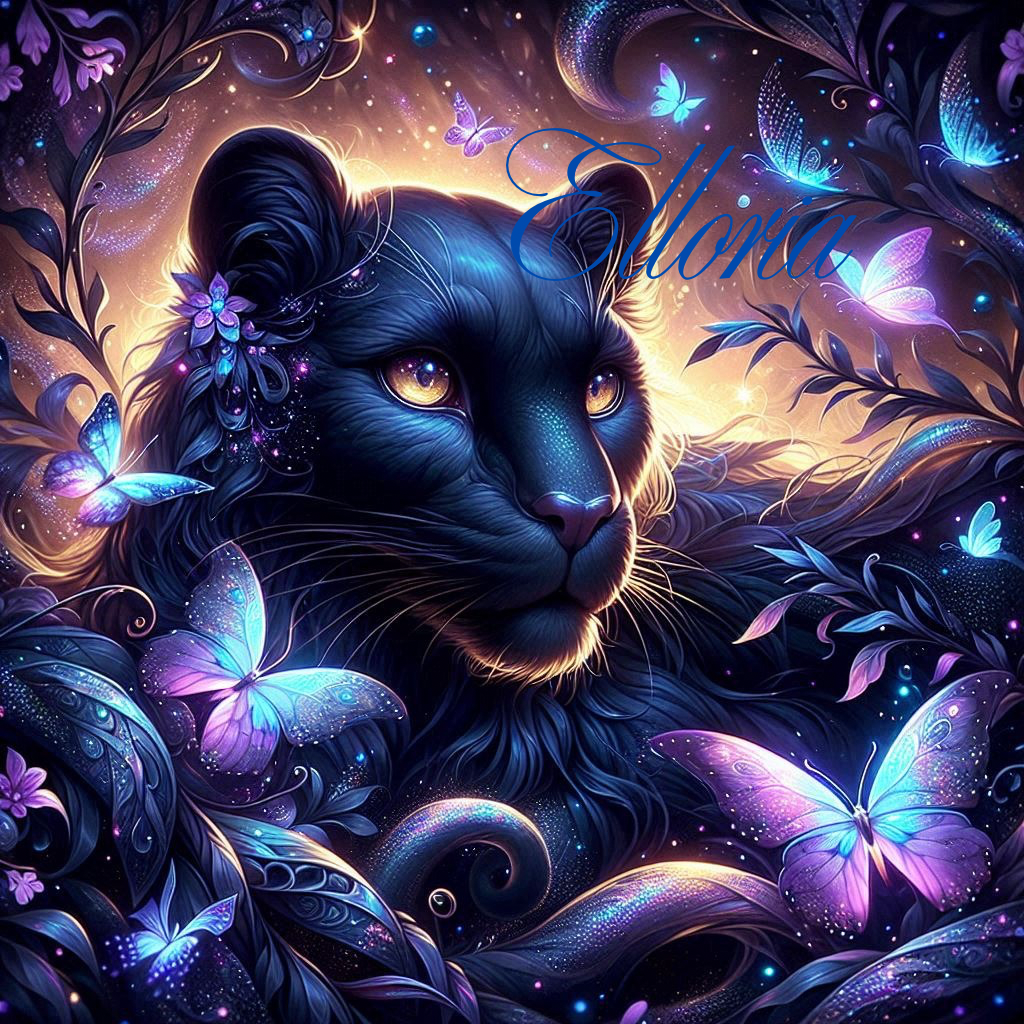 Diamond Painting – Nyra, la Panthère Nocturne 🌙🦋✨