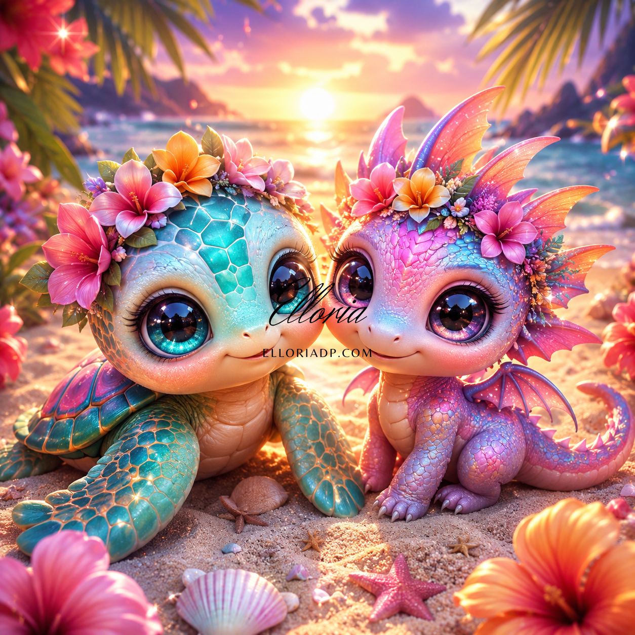 Les Complices du Lagon – Diamond Painting Tortue & Dragon | Elloria