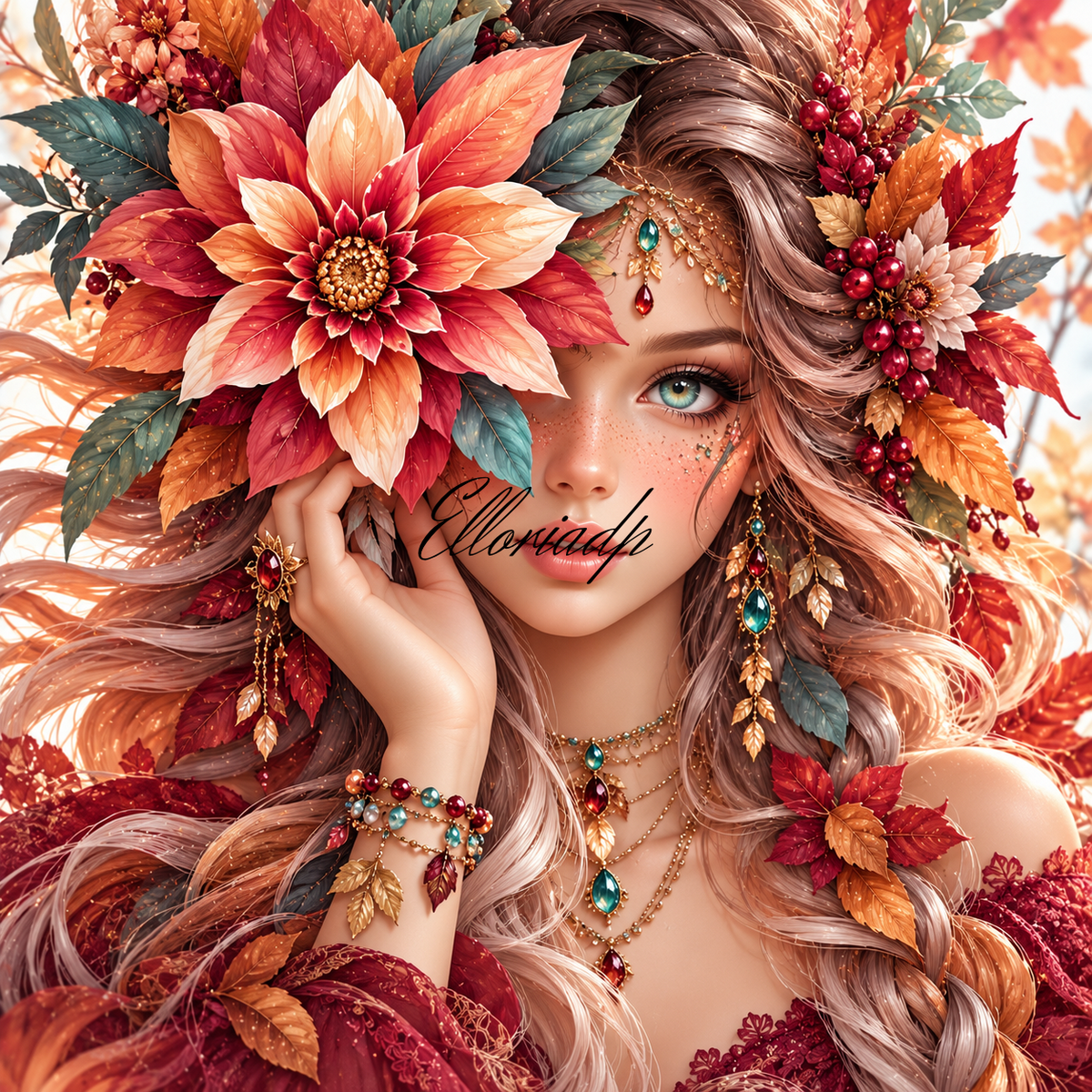 L'Éclat de l'Automne – Diamond Painting Femme Féerique | Elloria