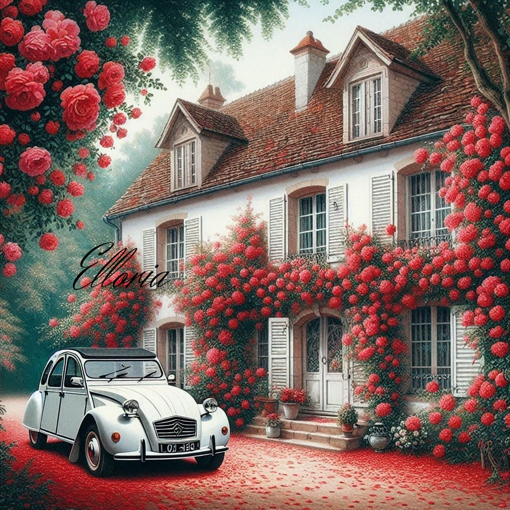 Diamond Painting – La Maison aux Roses & la 2CV – Elloria