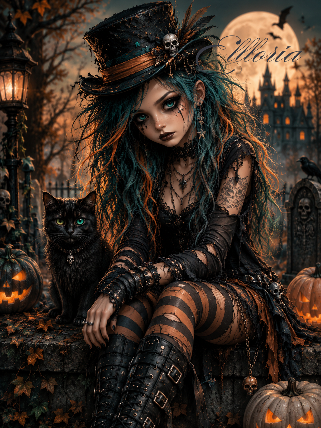 Diamond Painting L’Insoumise de Minuit – Sorcière Gothique | Elloria