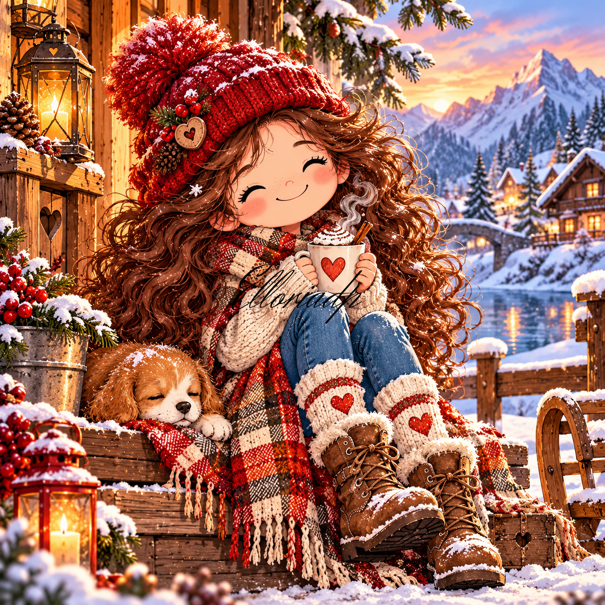 Un petit bonheur d’hiver Diamond painting /Elloria