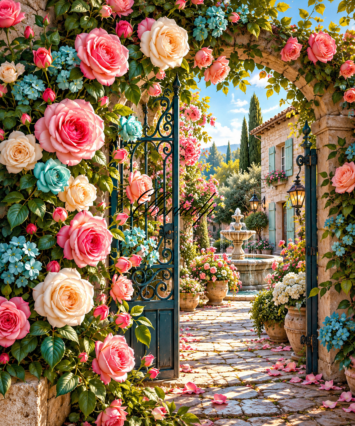 Le Jardin aux mille roses – Diamond Painting fleuri | Elloria
