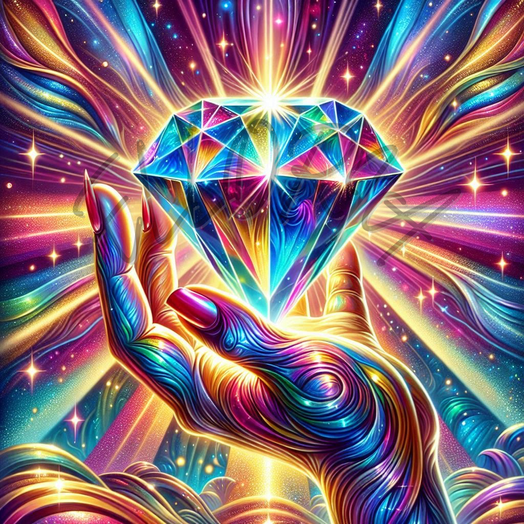 Diamond Painting Main Mystique & Diamant Arc-en-Ciel – Kit complet Elloria |
