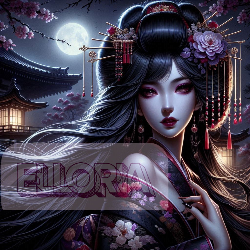Kit Diamond Painting â Geisha mystique sous la lune đ