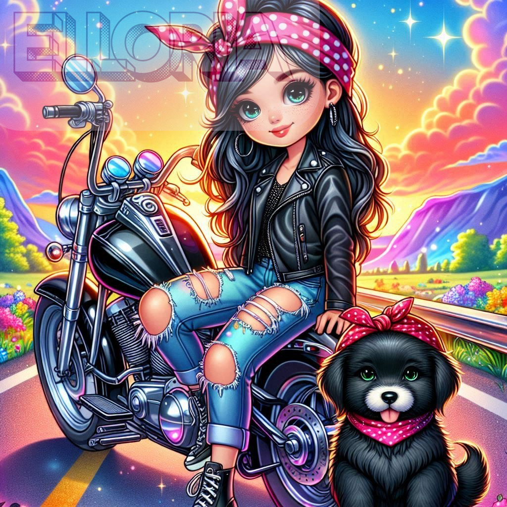 Kit de Diamond Painting Motarde Chibi & Son Chien – Elloria