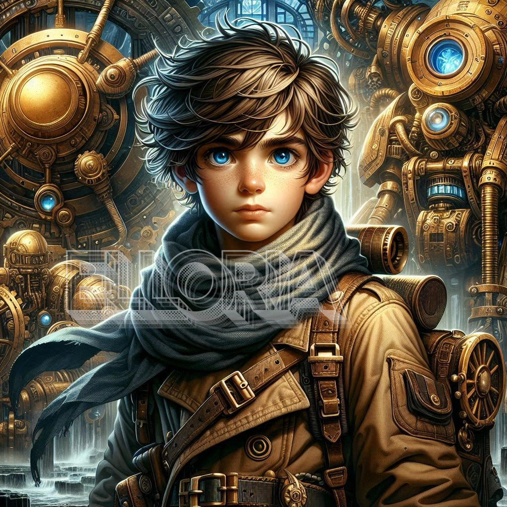 Diamond Painting – Jeune Aventurier Steampunk & Machines Mystiques – Kit Complet Elloria