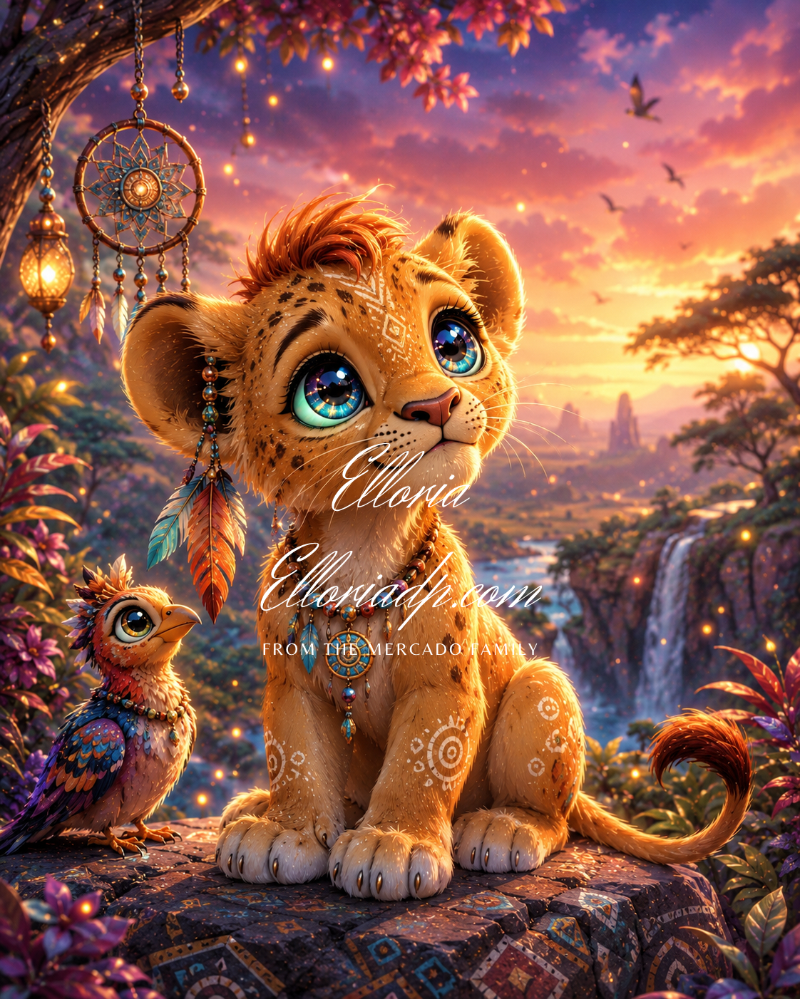 Petit Gardien des Rêves | Diamond Painting Lionceau – Elloria