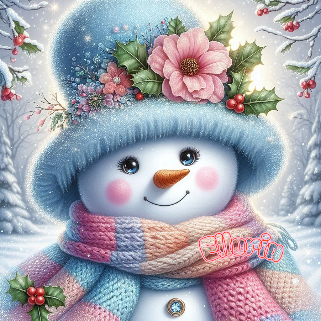 ❄️ Diamond Painting | Frosty le Bonhomme Fleuri | Collection Elloria