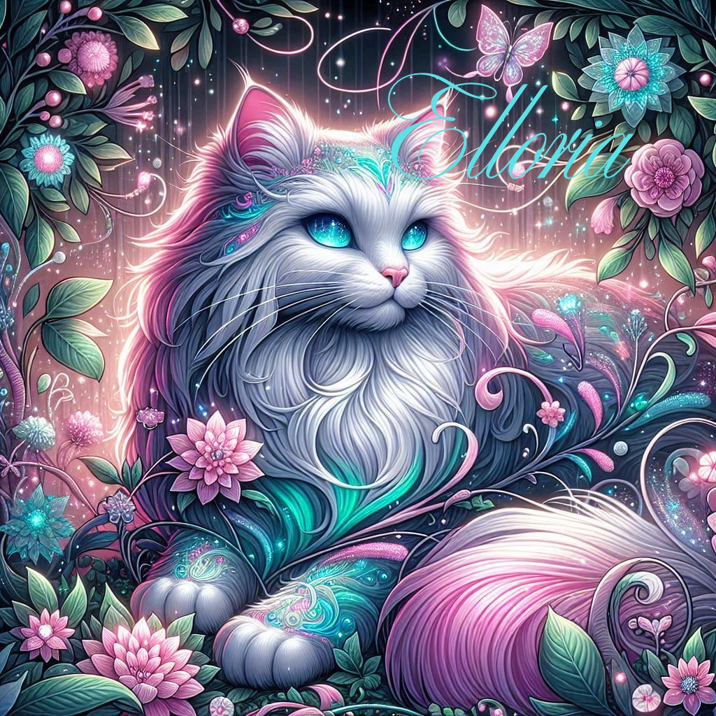 Diamond Painting – Chat Mystique aux Fleurs Enchantées