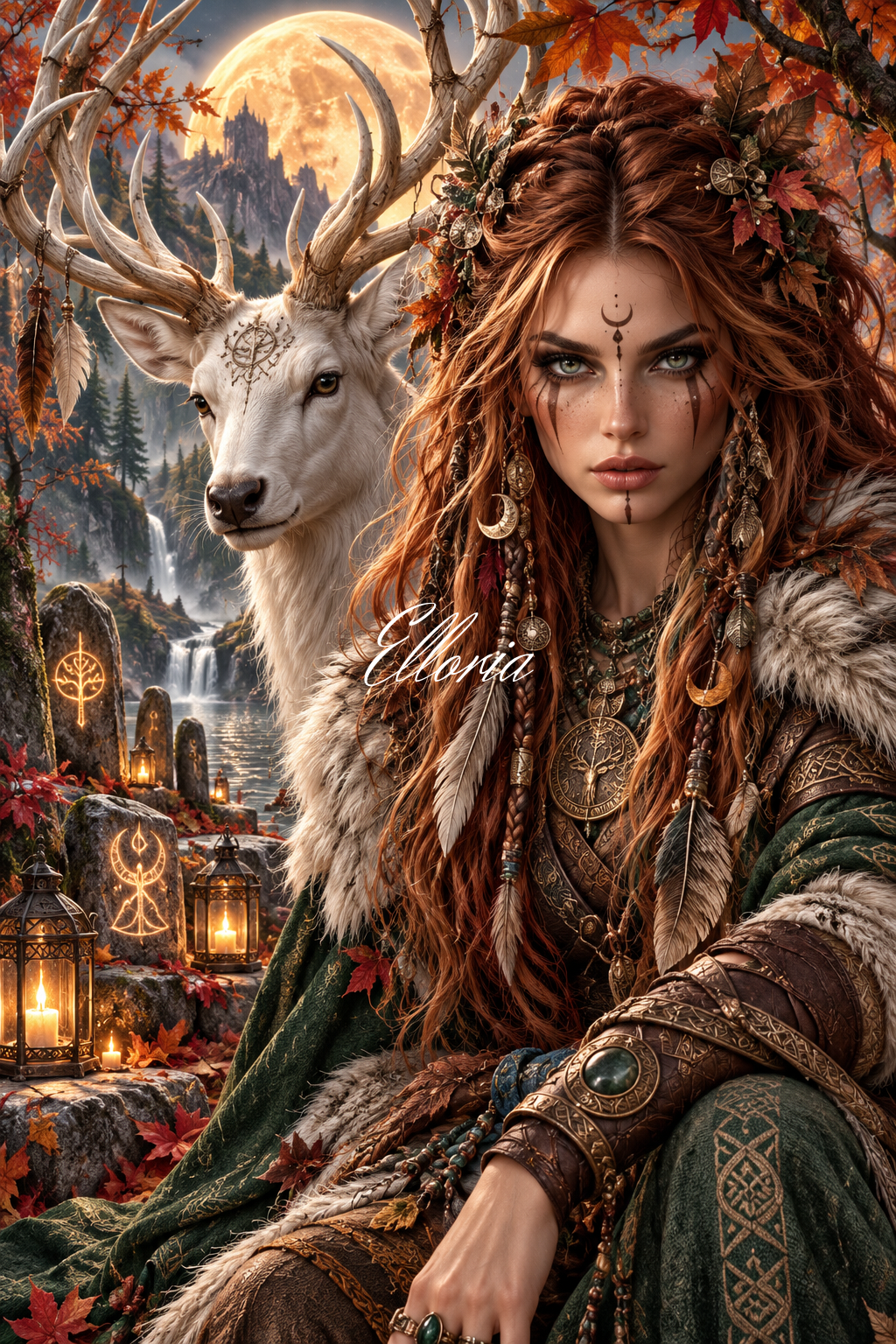 Eryndra, Gardienne de la Lune – Diamond Painting Fantasy | Elloria