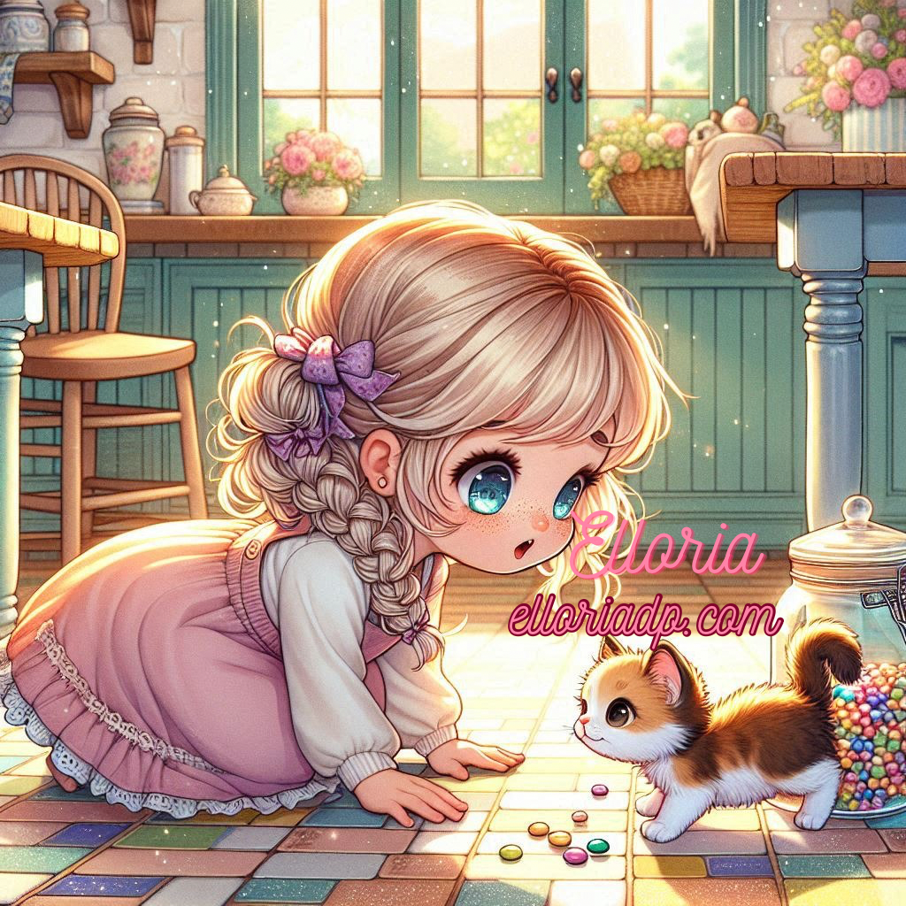 Diamond Painting – Élise et le Chaton Curieux 🐾✨