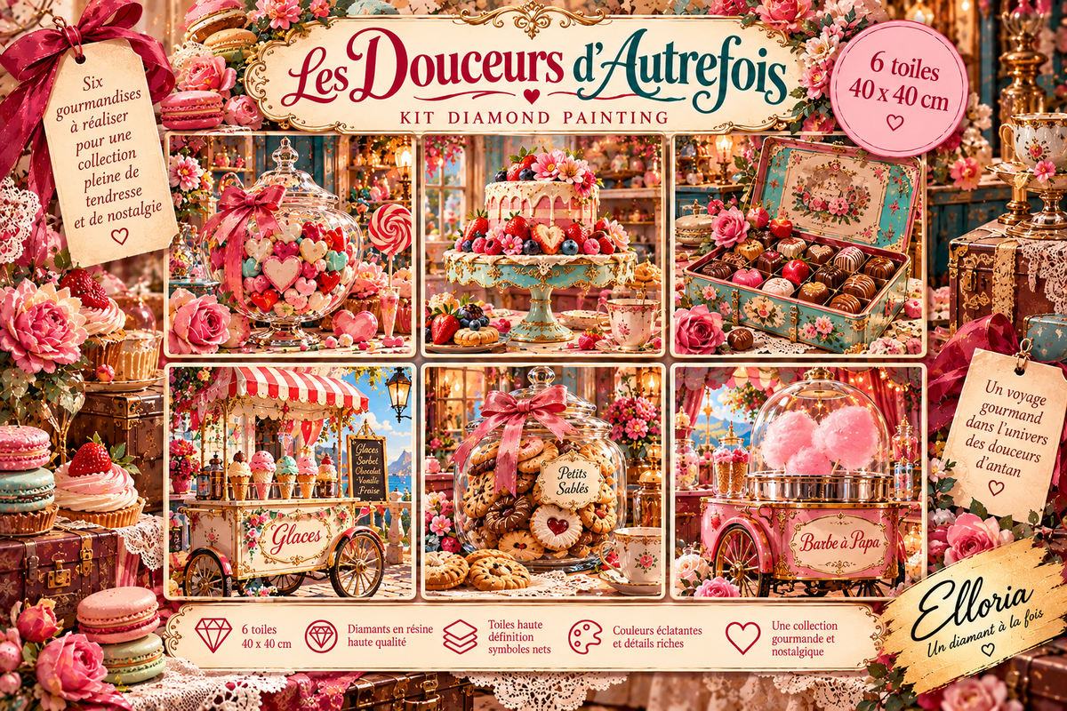 Les Douceurs d’Autrefois – Kit Diamond Painting | Elloria