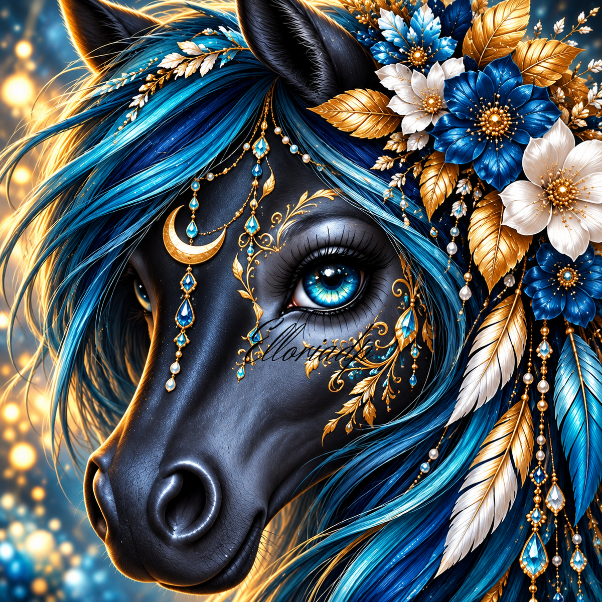 Azurya – La Jument des Astres | Diamond Painting Elloria