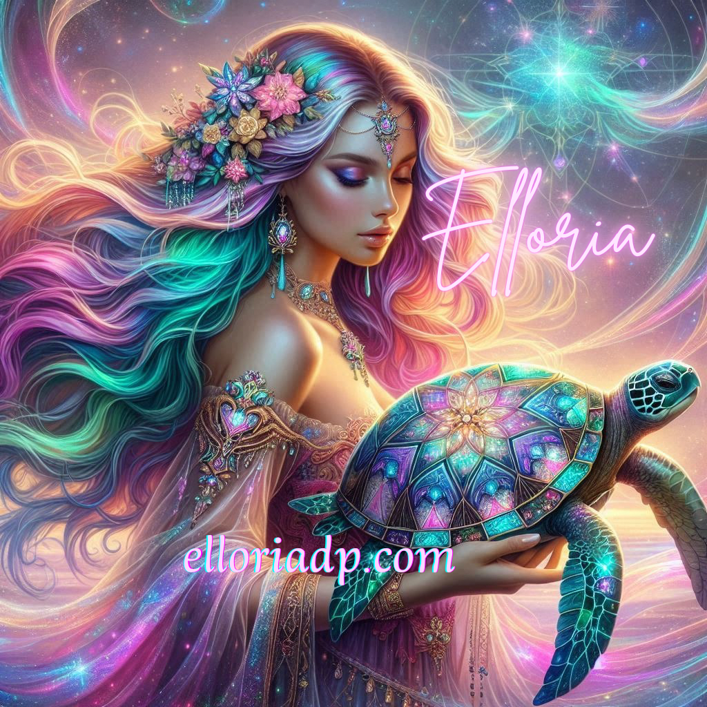 Diamond Painting Fée Mystique et Tortue Cosmique – Toile Féérique Colorée Elloria