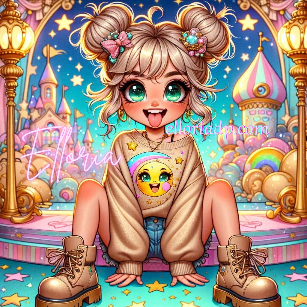 🌈Diamond Painting Chibi – La petite rêveuse espiègle au château féérique