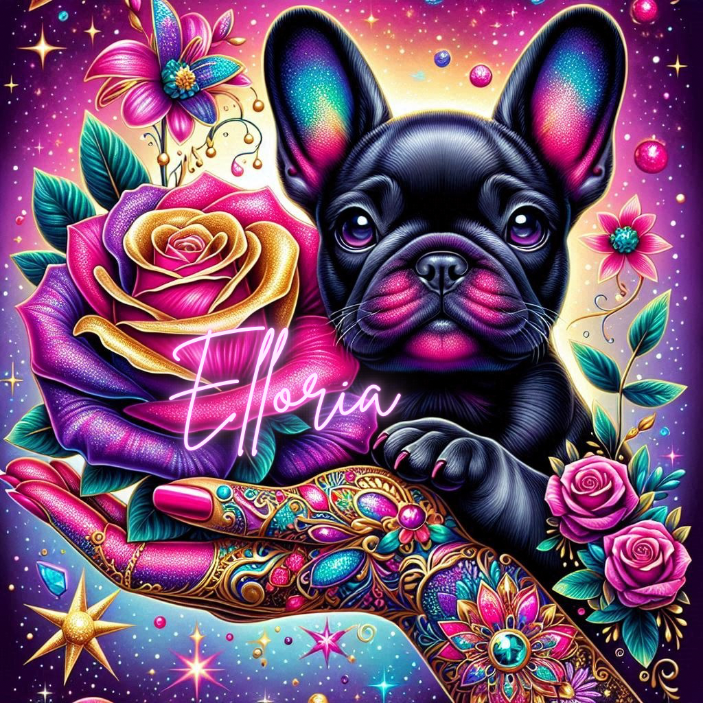 đ Bulldog Magique aux Roses EnchantĂ©es â Diamond Painting Elloria