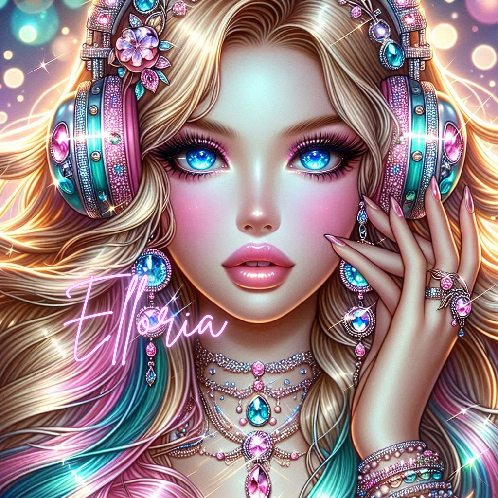Diamond Painting Portrait Glamour Féérique – Kit complet Bijoux & Écouteurs Magiques