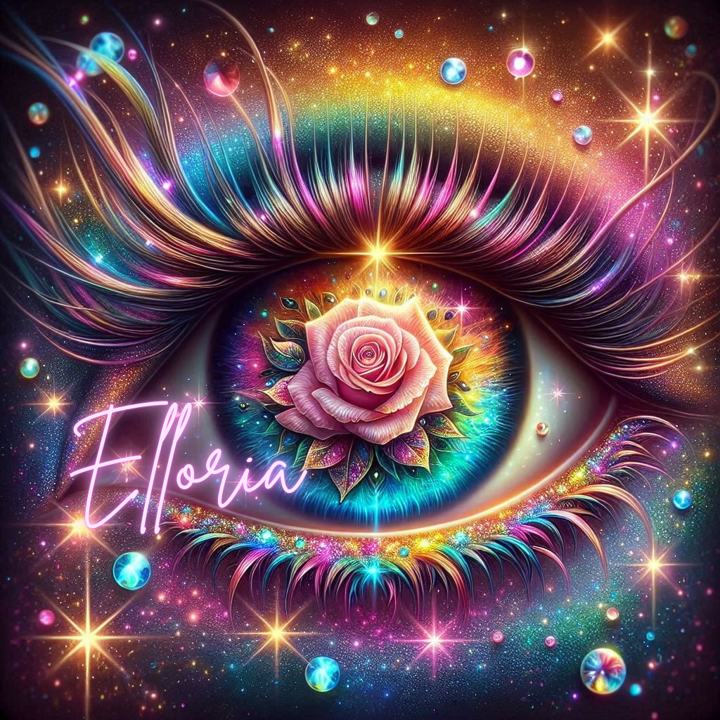 Diamond Painting Œil Cosmique & Rose Éternelle – Kit complet Elloria | Arc-en-ciel magique