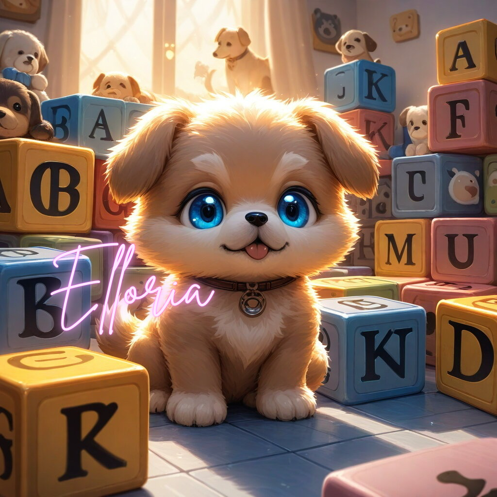 Diamond Painting Chiot aux Yeux Bleus – Kit complet Elloria | Adorable chiot et cubes colorés