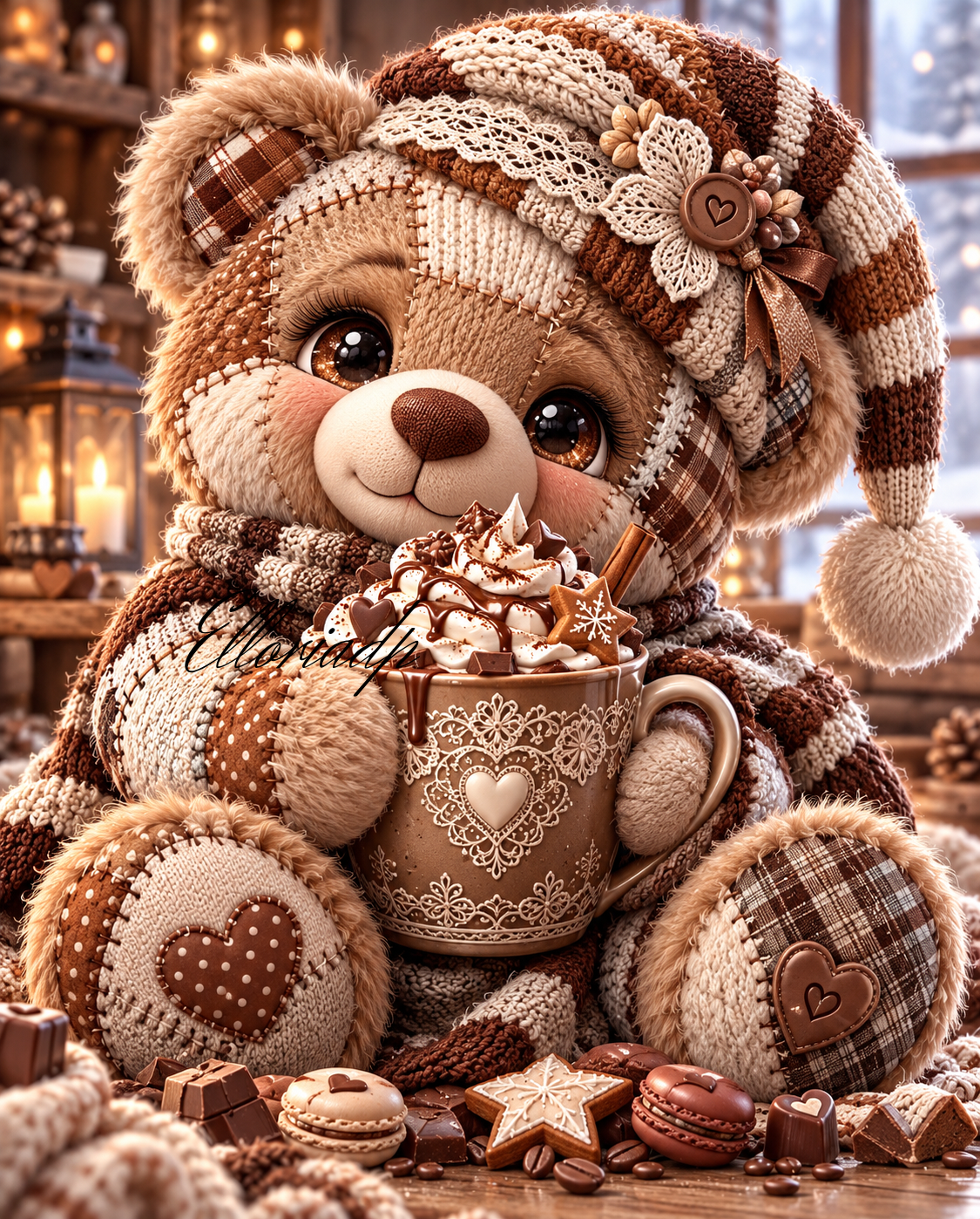 Un Câlin de Chocolat – Diamond Painting Nounours | Elloria