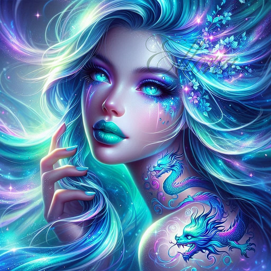 🐉✨ Kit Diamond Painting Elloria – Sirène Dragon “Kaelis”