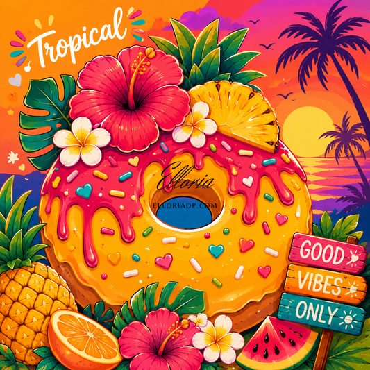 Donut Tropical | Diamond Painting 50x50 cm | Collection Ellozest