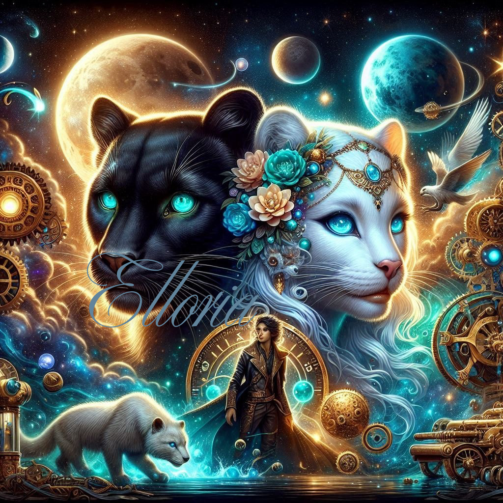 🌌 Diamond Painting – Nyx & Seliora, gardiens du temps céleste 🌌