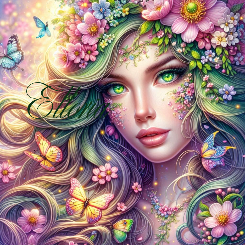 Kit Diamond Painting – Elenya, la Dame des Fleurs 🌸✨🦋