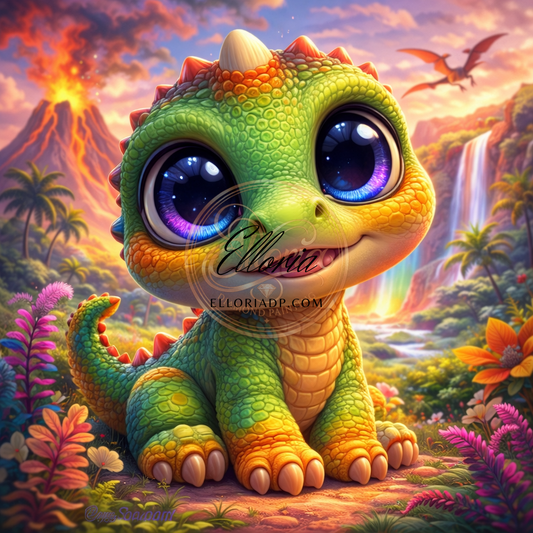 Diamond Painting Bébé Dragon Arc-en-Ciel – Petit Gardien Magique | Elloria