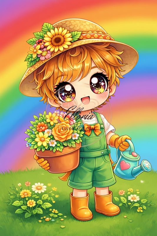 🌻 Petit Jardinier Arc-en-Ciel
Elloria Diamond Painting