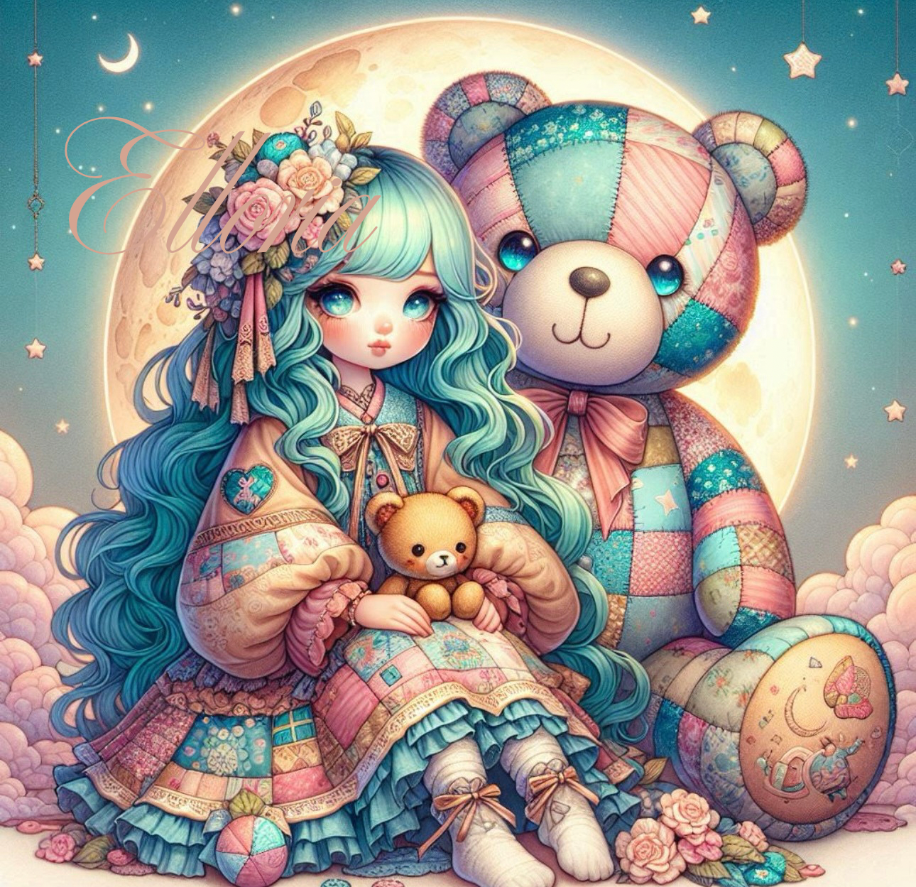 Diamond Painting – Liora et l’Ours Patchwork